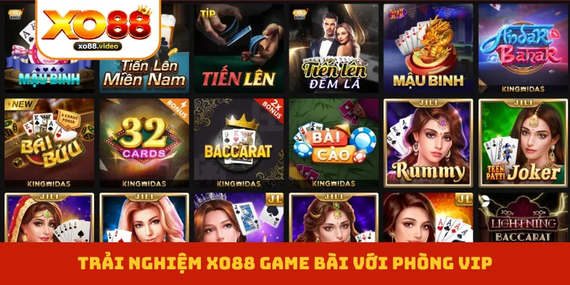 Trải nghiệm XO88 game bài với phòng VIP